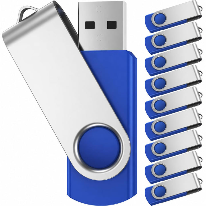 USB-Stick 4 GB USB 2.0 einklappbar Blau 10er-Set