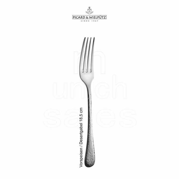 Dessertgabeln 6er-Set Edelstahl 18/10 Hammerschlag-Design poliert - Bild 2