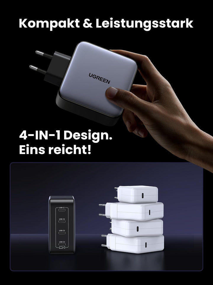 USB-C Ladegerät 100W GaN 4-Port für Laptop und Smartphone - Bild 6