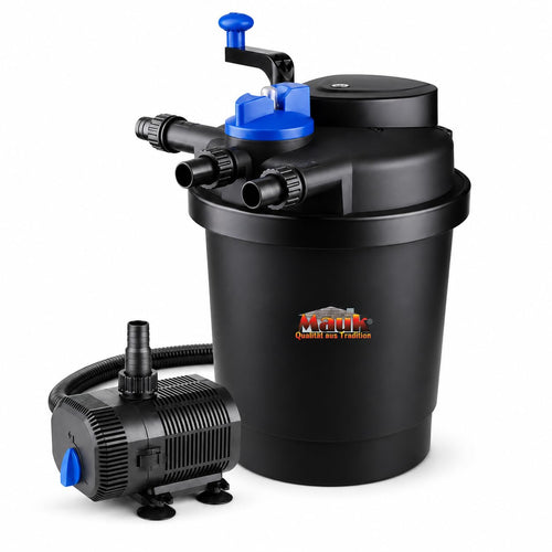 Teichfilter Komplettset 6000 L mit UVC-Klärer 11W und Pumpe 2400 l/h