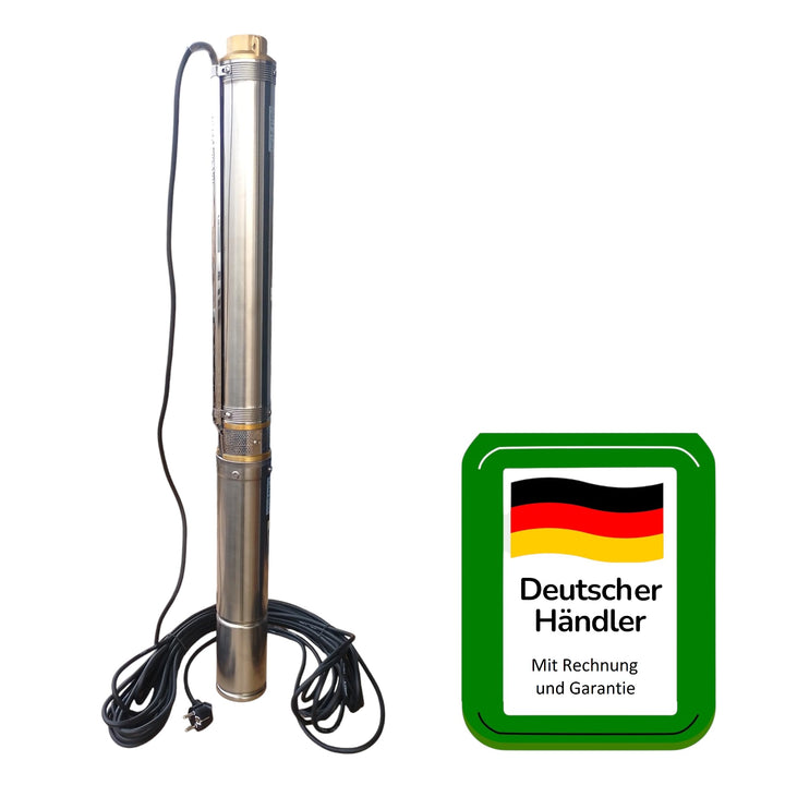 Tiefbrunnenpumpe 550W 85m Förderhöhe sandverträglich 2,5 Zoll