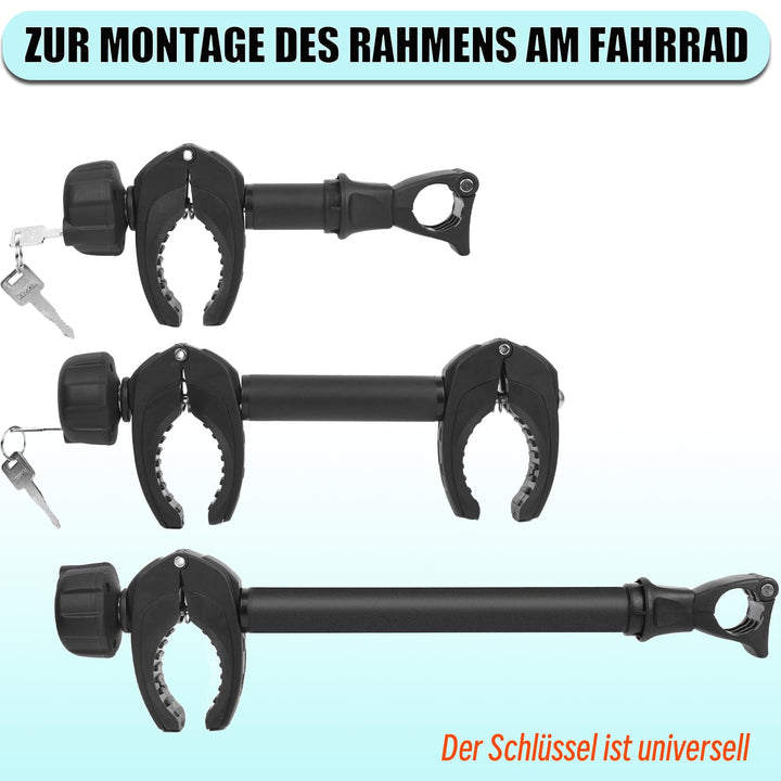 Fahrradrahmenhalter 3er-Set 25/32/45 cm abschliessbar für Heckträger - Bild 7
