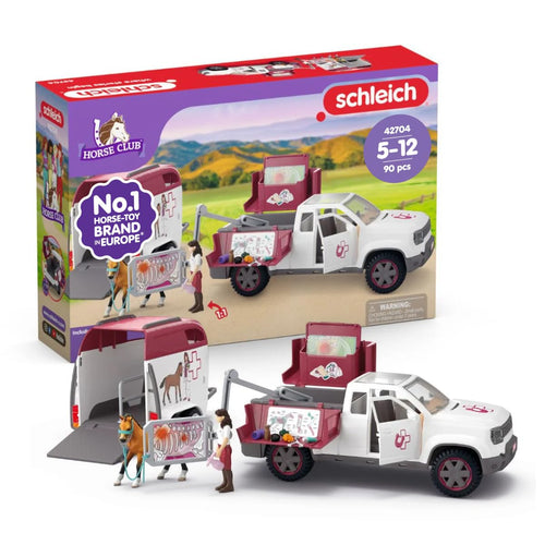 Pferde-Spielset Mobile Tierärztin 90-teilig mit Pick-up und Anhänger