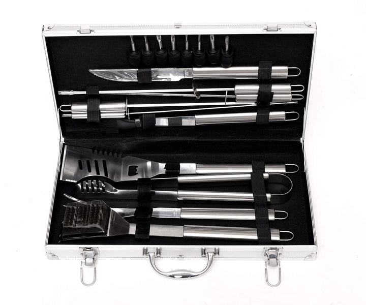 Grillbesteck Set Edelstahl 18-teilig im Aluminiumkoffer - Bild 2
