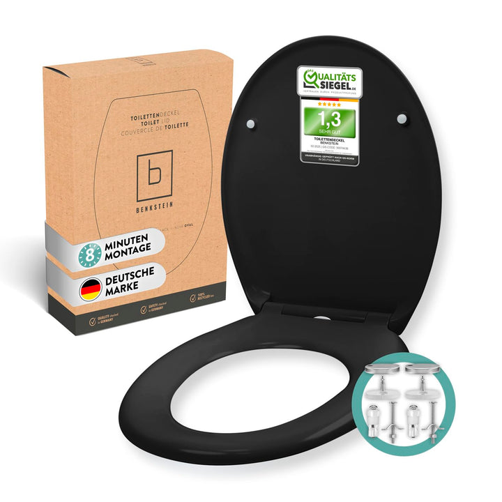 Toilettensitz oval Duroplast antibakteriell Softclose schwarz