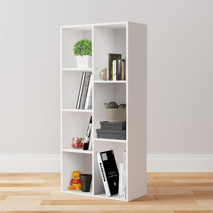 Bücherregal 7 Fächer Spanplatte MDF Weiss 50x24x106 cm - Bild 2