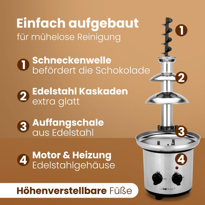 Schokobrunnen Edelstahl mit Schneckenwelle für Früchte &amp; Gebäck - Bild 5