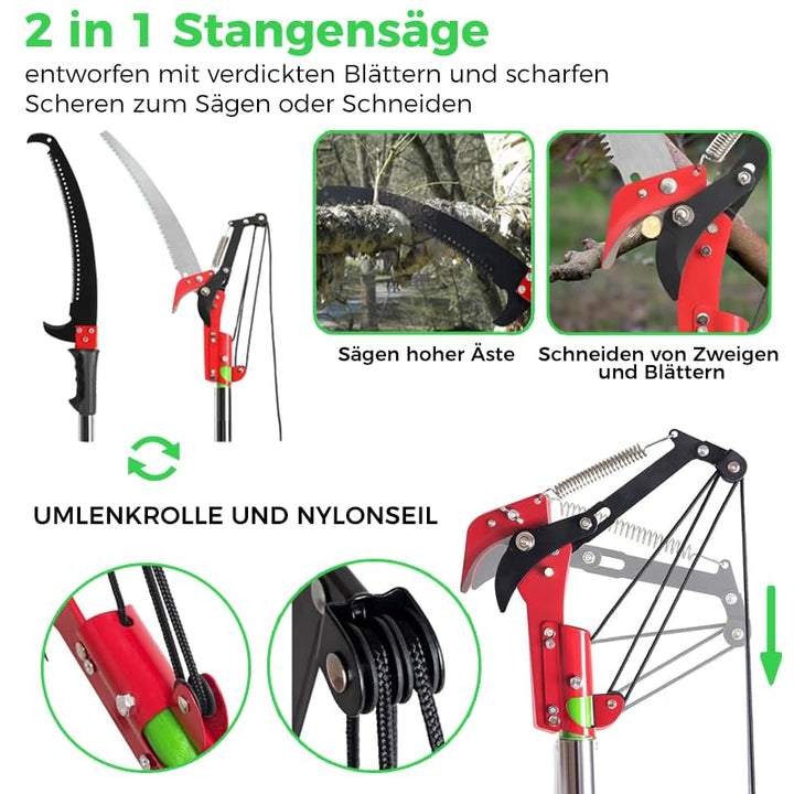 Astsäge Teleskopstange bis 8 m mit Schere und Tragetasche - Bild 5