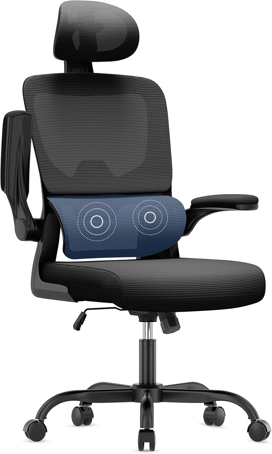 Bürodrehstuhl Ergonomisch mit Lordosenstütze und Netzrücken