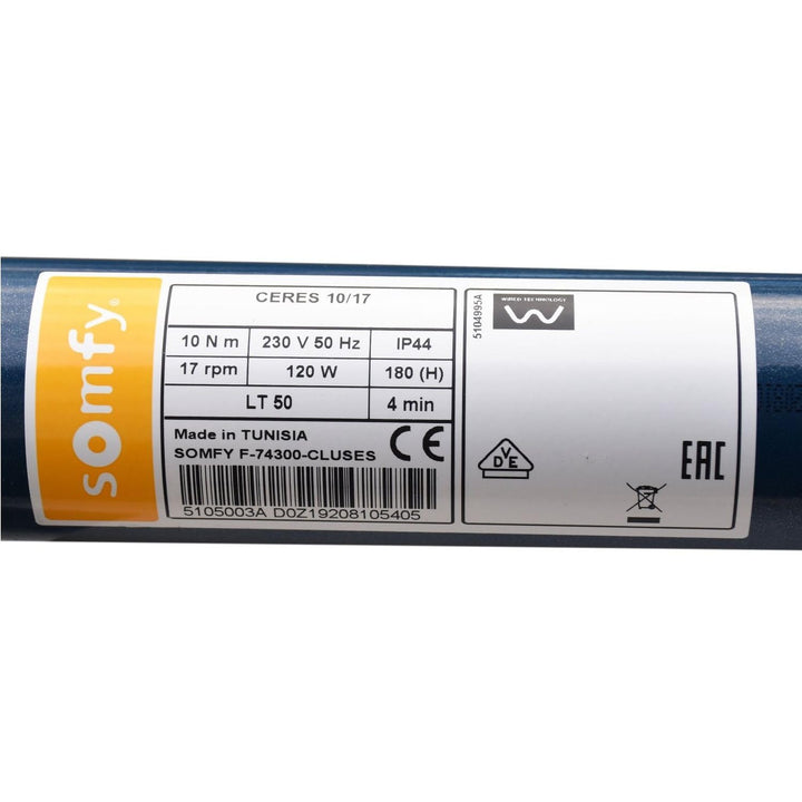 Rollladenmotor Rohrmotor 10 Nm / 17 rpm fuer 60mm Achtkantwelle mit Anschraublager - Bild 9