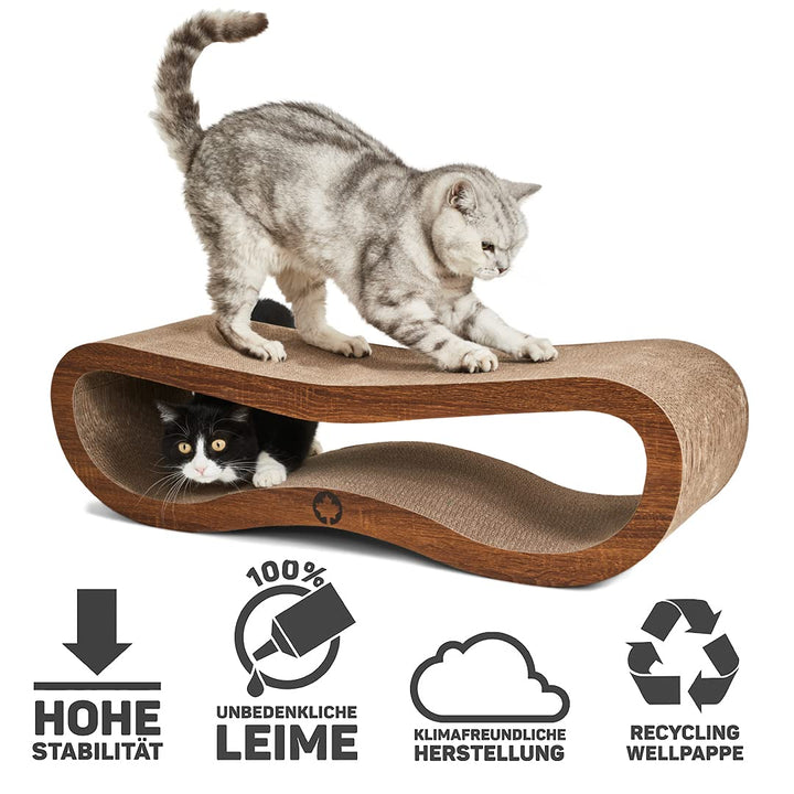 Kratzbrett Lounge Orbit XXL Wellpappe mit Katzenminze 84x24x23cm - Bild 3