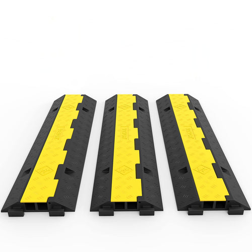 Kabelschutzmatte 2-Kanal 3er-Set Gummi 101x25x5 cm bis 5t