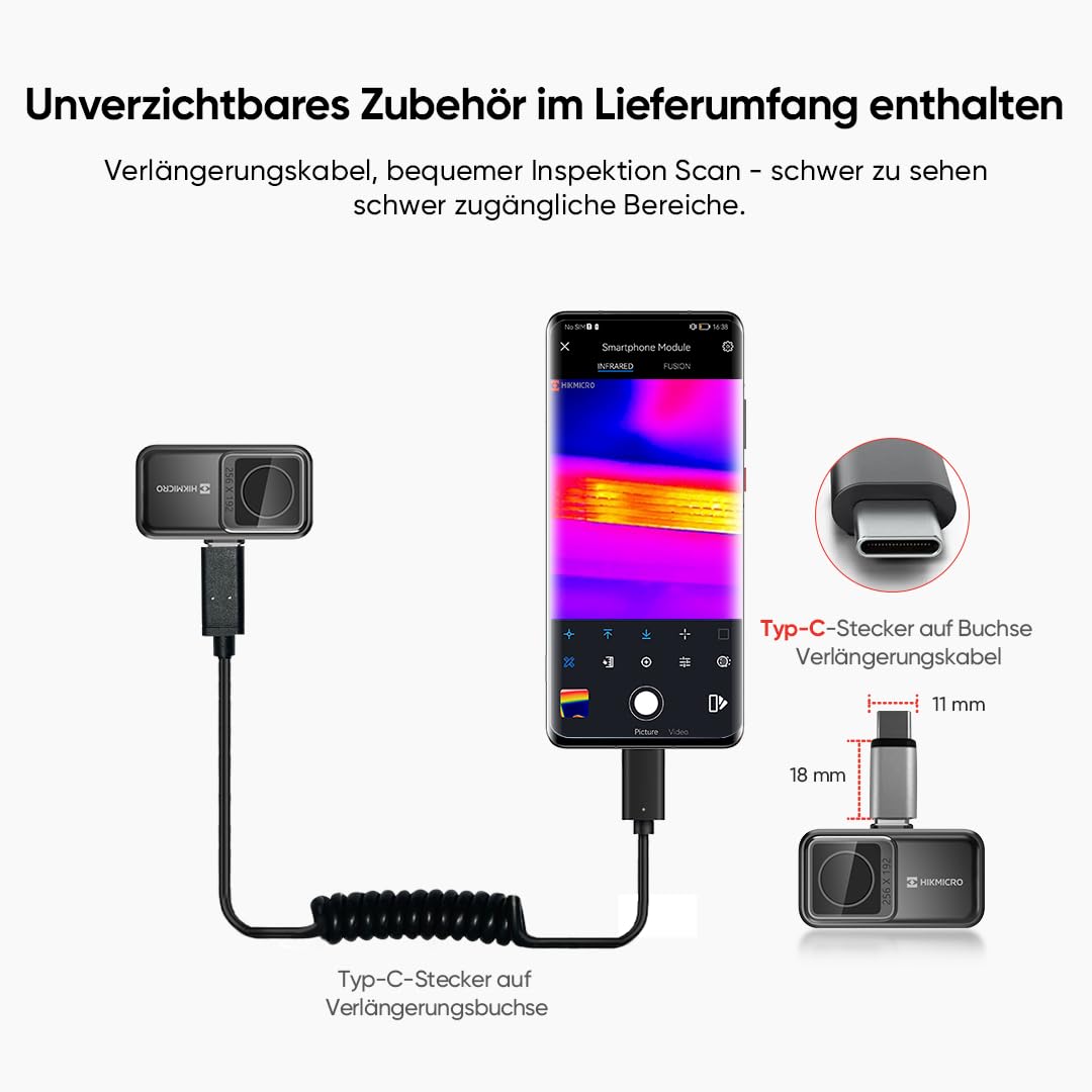 Wärmebildkamera Android Smartphone 256x192 IR 25Hz Plug &amp; Play - Bild 8