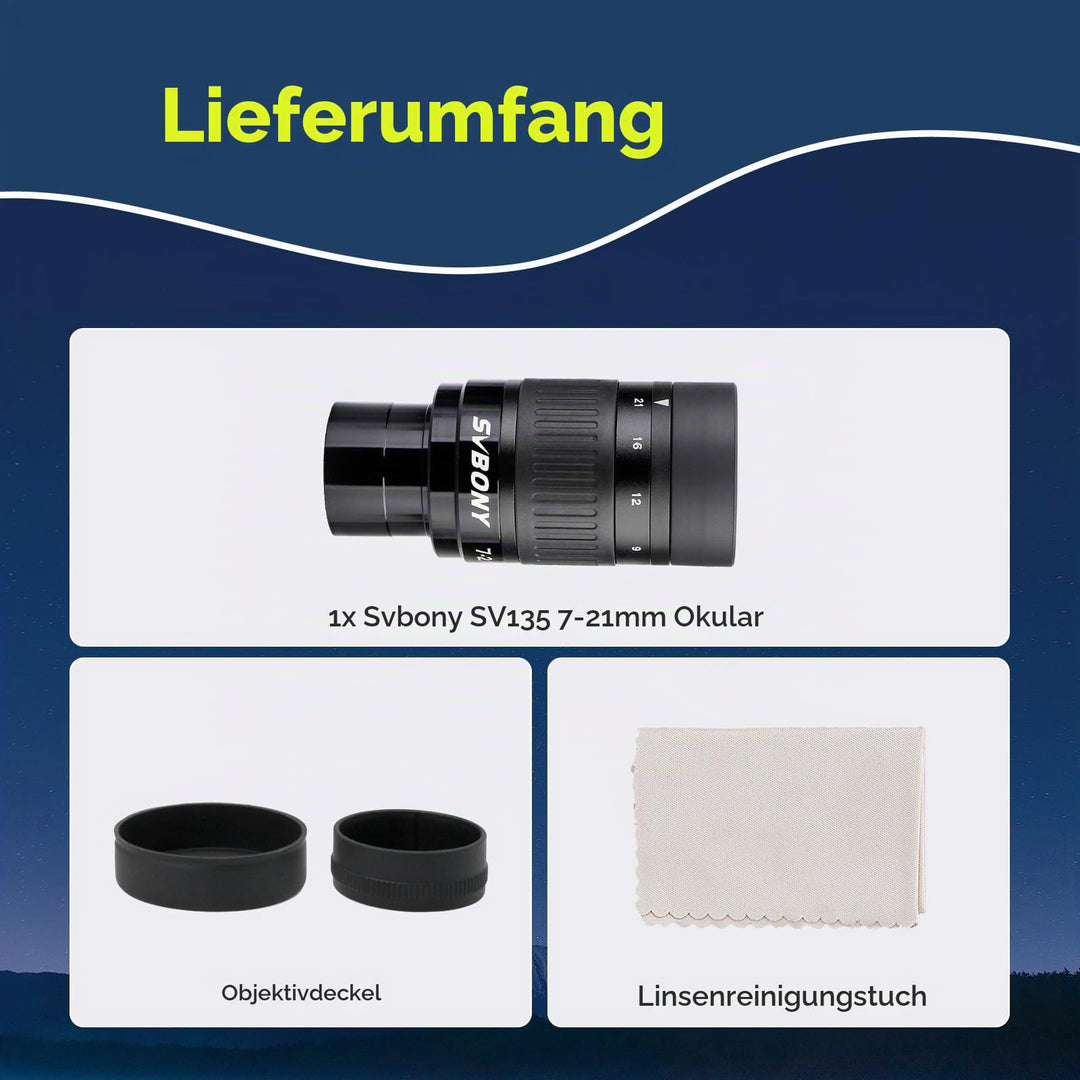 Zoom-Okular 7-21mm 1,25 Zoll FMC für Teleskop Planeten - Bild 9