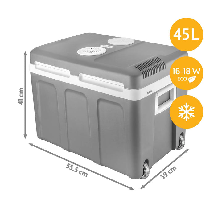 Elektrische Kühlbox 45L 12V/230V mit Rollen, kühlt &amp; wärmt - Bild 2