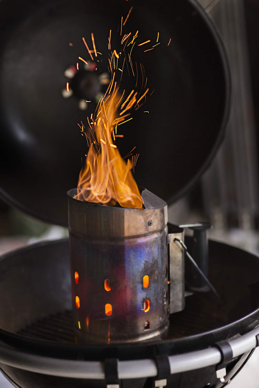 Anzündkamin Edelstahl 18/0 mit Funkenschutz für Kohlegrill - Bild 3