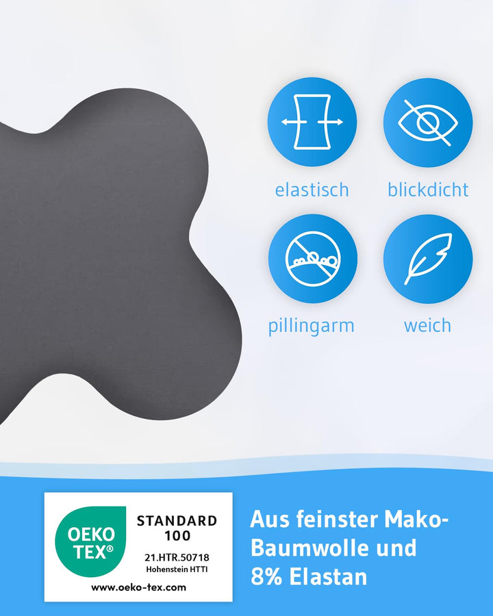 Kissenbezug Schmetterlingskissen Mako-Baumwolle Dunkelgrau 2er-Set - Bild 3