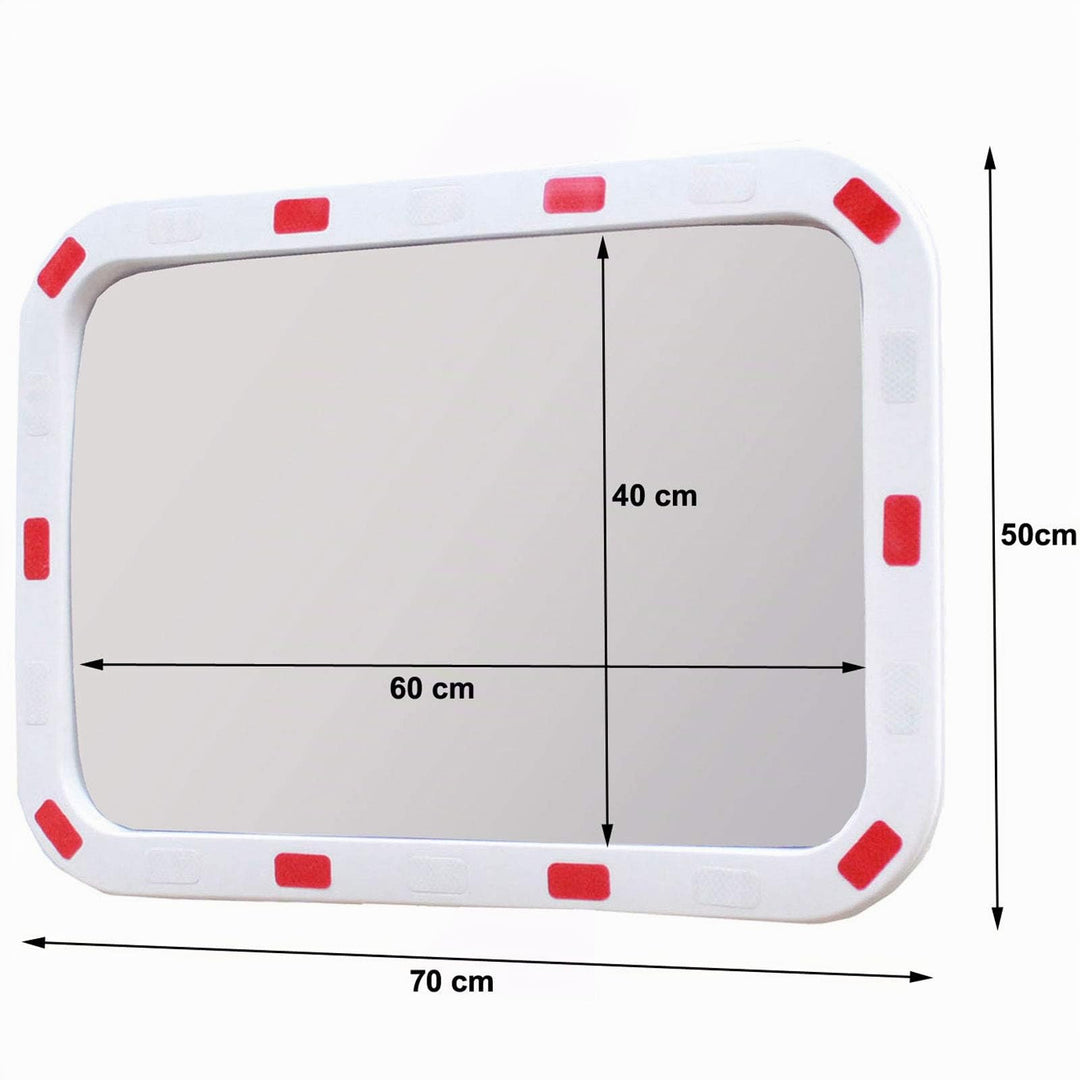 Verkehrsspiegel rechteckig 60x40cm mit Reflektoren wetterbeständig - Bild 4