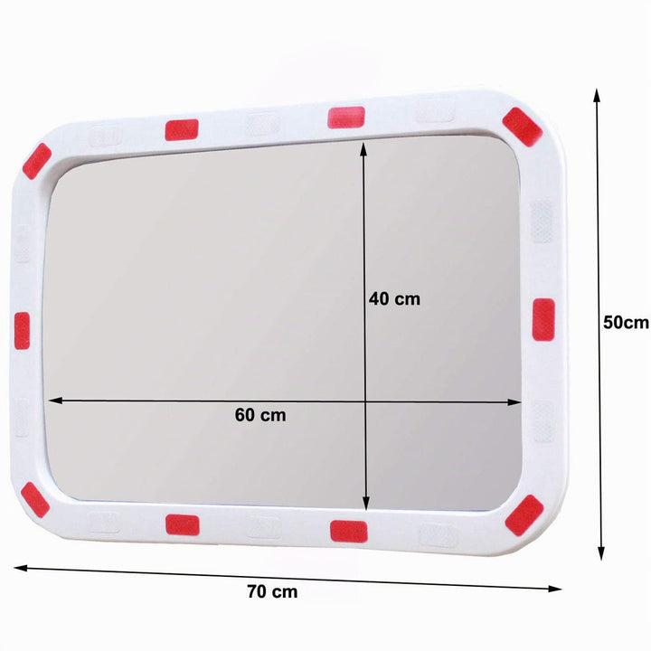 Verkehrsspiegel rechteckig 60x40cm mit Reflektoren wetterbeständig - Bild 4