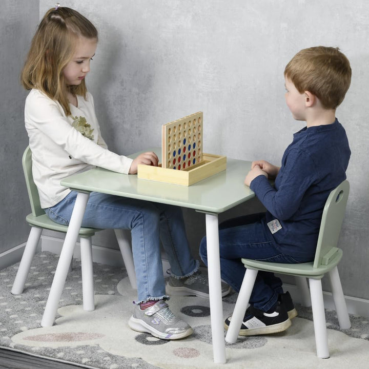 Kindertisch-Set mit 2 Stühlen Salbeigrün/Weiss FSC 2–6 Jahre - Bild 2