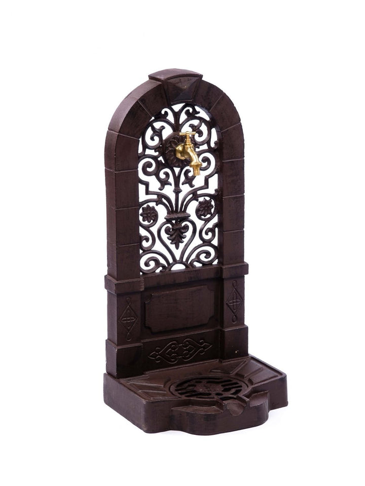 Standbrunnen Waschbecken Antik-Stil Aluminium mit Messing-Hahn 76cm