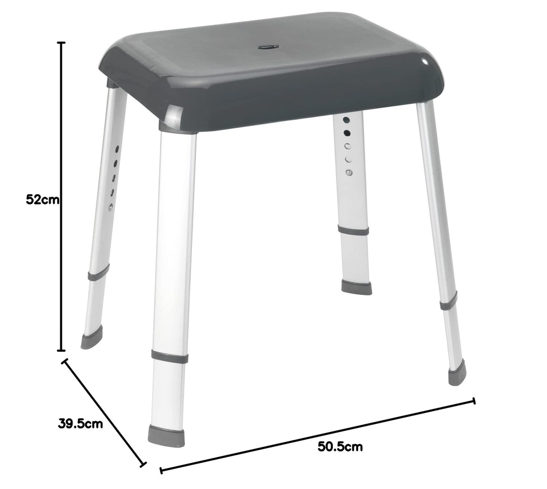 Duschhocker höhenverstellbar Aluminium 130 kg anthrazit TÜV/GS - Bild 3
