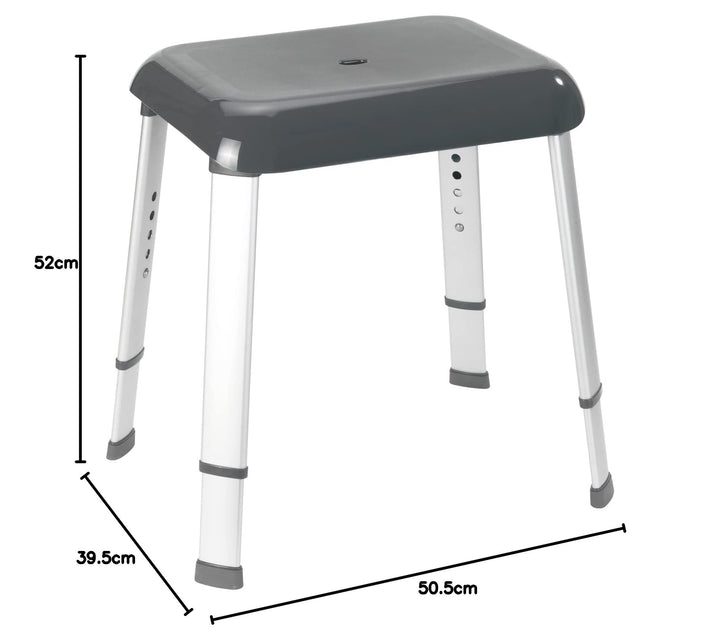 Duschhocker höhenverstellbar Aluminium 130 kg anthrazit TÜV/GS - Bild 3