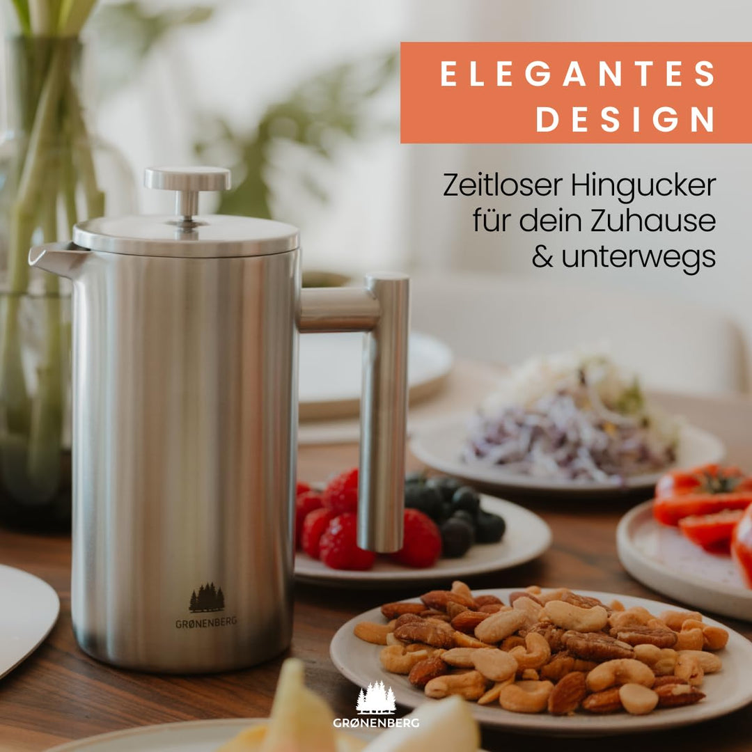 French Press Thermo Edelstahl doppelwandig 320ml / 600ml / 1L - Bild 3