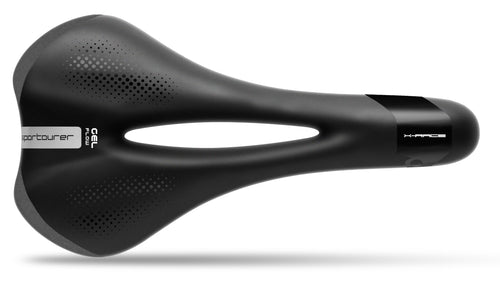 Fahrradsattel Gel Flow Hi-Viz Sport Aluminium-Gestell schwarz