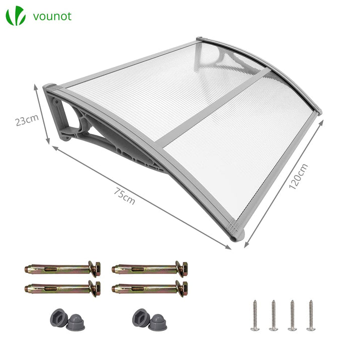 Vordach Haustür Aluminium Polycarbonat 120x80 cm transparent - Bild 5