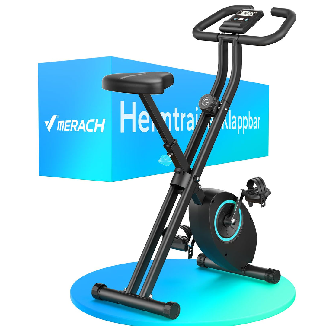 Heimtrainer klappbar mit LCD-Monitor 16 Stufen Magnetwiderstand