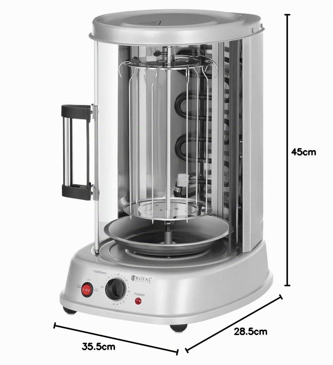 Vertikalgrill 4-in-1 mit Timer 1500 W Döner Hähnchen 21 L - Bild 8