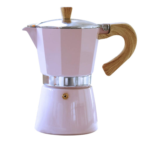 Espressokocher Aluminium/Edelstahl 3 Tassen Induktion Rosa