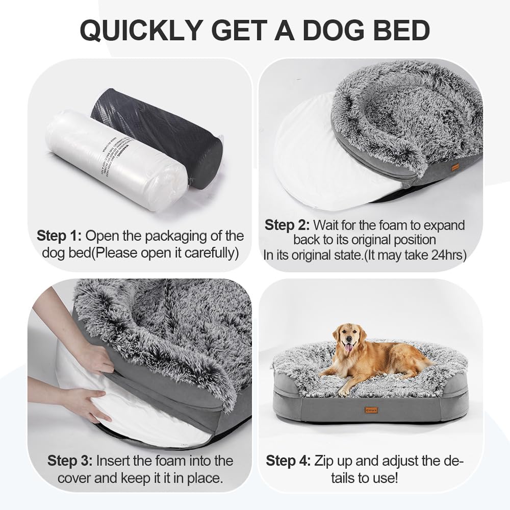 Orthopädisches Hundebett XL Halbrrund Eierkarton-Schaum für grosse Hunde - Bild 9