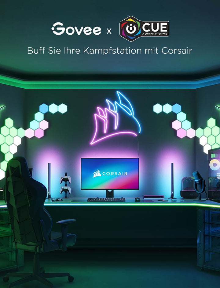 Gaming LED Neon Strip RGBIC 3m blendfreilich für Schreibtisch - Bild 7