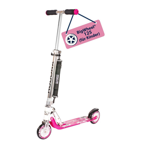 Cityroller Aluminium klappbar 125mm Räder bis 100kg pink