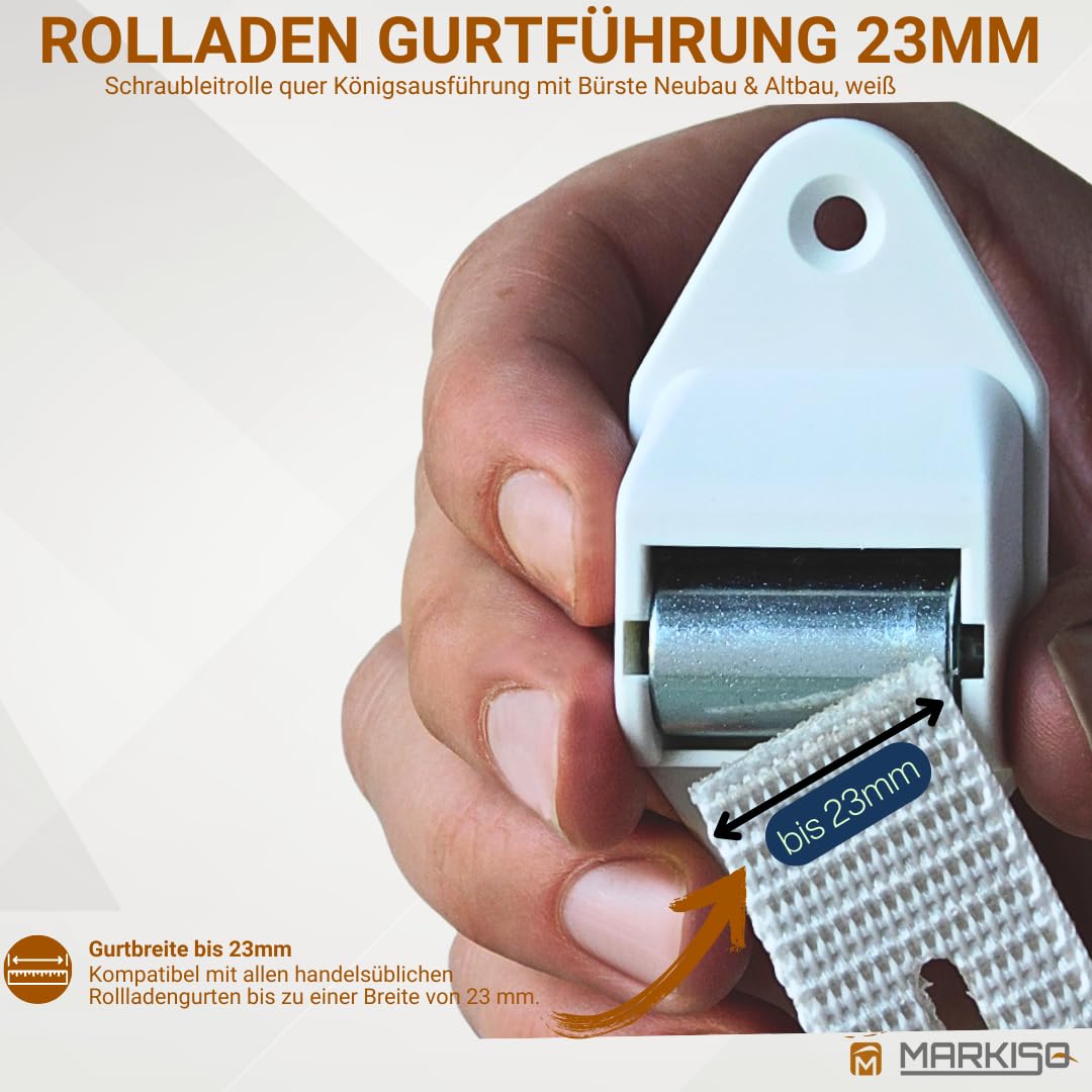 Rolladen Gurtführung Stahlrolle mit Bürstendichtung 23mm 5er-Set - Bild 4