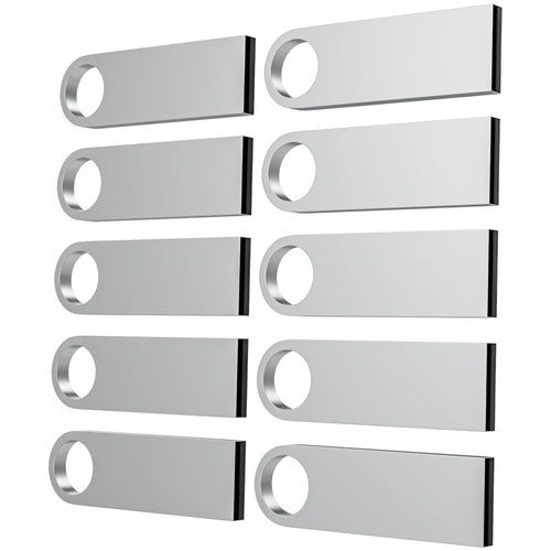 USB-Stick 8 GB 10er-Set Metall wasserdicht mit Schlüsselring
