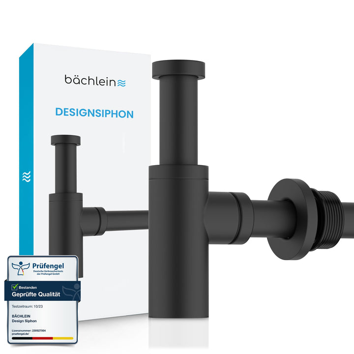 Design Siphon Waschbecken Matt Schwarz Edelstahl 1¼" Universal