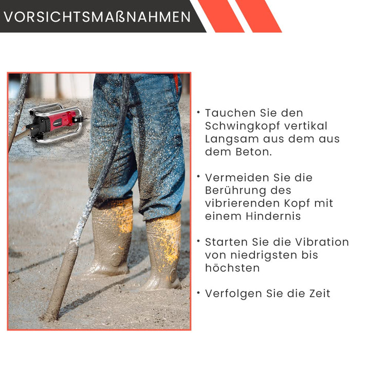 Betonrüttler Elektrisch 2300 W mit 4 m Welle und Ø35 mm Rüttelkopf - Bild 9