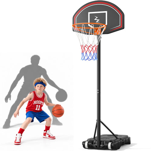 Basketballständer Kinder höhenverstellbar 110–210 cm mit Rollen