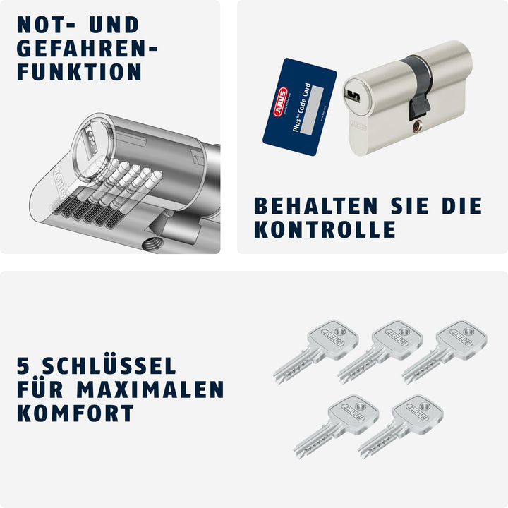 Doppelzylinder 45/45 mm Not- und Gefahrenfunktion 5 Wendeschlüssel - Bild 6