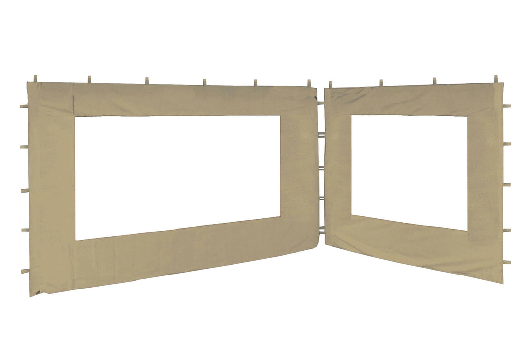 Pavillon Seitenteile 3x4m Sand Beige 2-teilig mit Fenstern