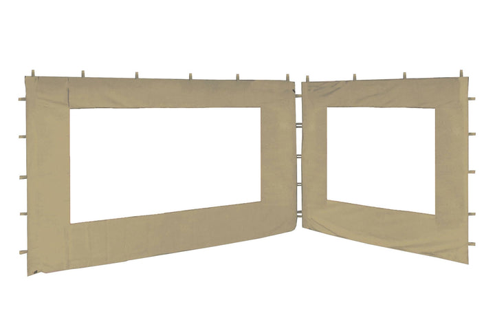 Pavillon Seitenteile 3x4m Sand Beige 2-teilig mit Fenstern