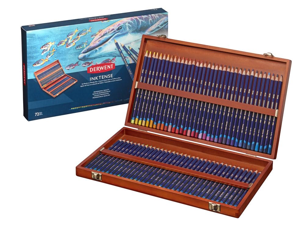 Aquarellstifte Wasservermalbar 72er Set Holzbox 4mm Kern Profi