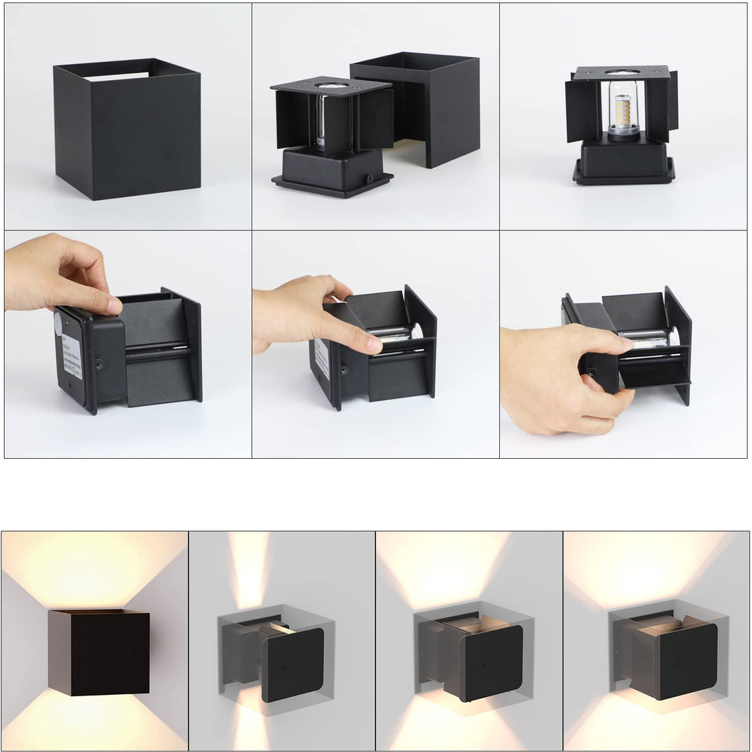 Wandleuchte Aussen/Innen 4er-Set G9 LED Aluminium IP54 3000K - Bild 5