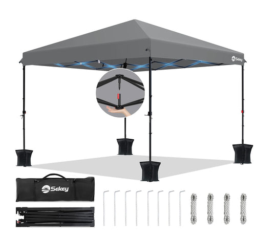 Pop-Up Pavillon 3x3 m Wasserdicht Anthrazit 9m² für 6-8 Personen