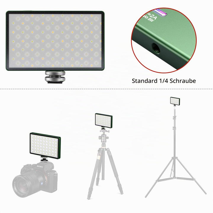 LED Videoleuchte RGB Aluminium 2500K-8500K dimmbar mit Akku - Bild 6