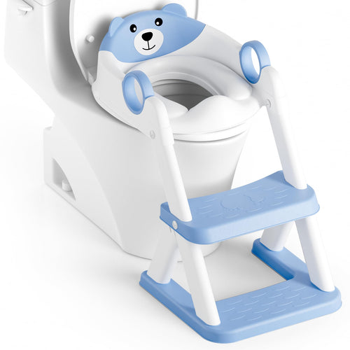 Toilettentrainer mit Treppe höhenverstellbar 2-in-1 Blau