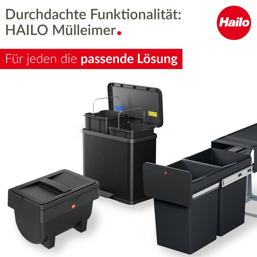 Schwingdeckel-Mülleimer 52 L rechteckig Stahl schwarz für Küche - Bild 5